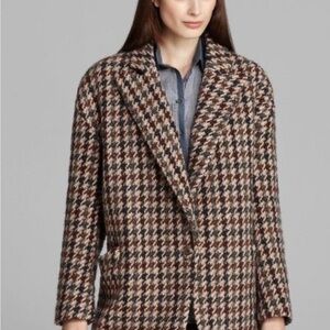 Theory Women's Houndstooth Blazer in Black and Brown